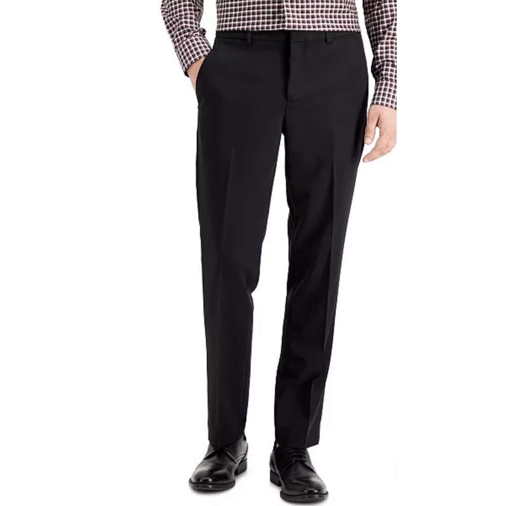 NWT Perry Ellis Portfolio Men's 36x32 Modern Fit Pants Black Non Iron Stretch